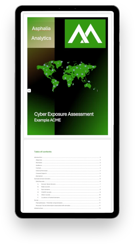 Screenshot of the Asphalia Analytics app